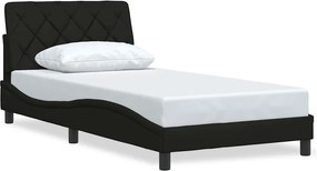 vidaXL fekete szövet ágykeret matrac nélkül 100x200 cm