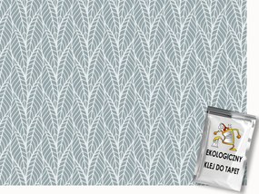 Fotótapéta Flizelina Levelek Skandináv Minta Szürke Fehér 350x250 ragasztó