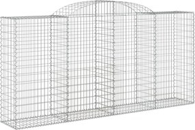 vidaXL íves horganyzott vas gabion kosár 300 x 50 x 140/160 cm