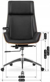 Fekete Eco-bőr Irodai Forgószék WOODY