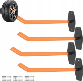 4X Fali Kampó Tartó Autó Kerekek Garázs Rendszerező Robusztus