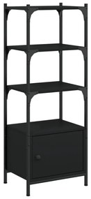 3 szintes fekete szerelt fa könyvespolc 41 x 30 x 109,5 cm