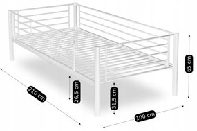 Emeletes Fém Ágykeret Fehér Színben. 90x200 cm RODEZ