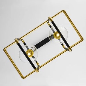 Jupiter 2029 - Csillár zsinóron FIORI 2xG9/10W/230V fekete/arany/átlátszó