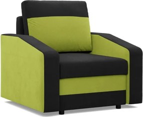 Hewlet fotel, szövet anyag, bonell töltet, fekete - zöld