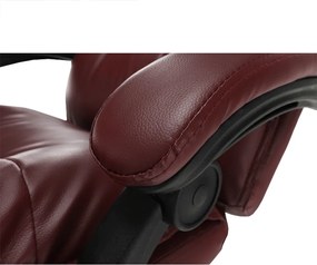 Irodai szék lábtartóval, textilbőr bordó, DRAKE