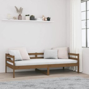 mézbarna tömör fenyőfa kanapéágy 90 x 190 cm