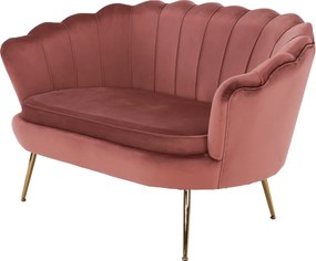 Pad Art-deco stílusban, rózsaszín Velvet anyag/gold chróm-arany, NOBLIN