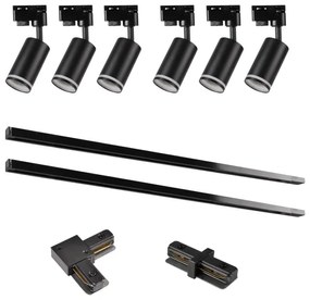 Spotlámpa sínrendszerhez PÁRIZS 6xGU10/10W/230V +2x1 m sín rendszer