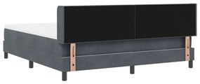vidaXL Boxspring Ágy Matraccal Sötétszürke 180x200 cm Bársony