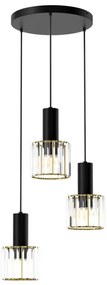 MILAGRO MLP8362 CRISTAL Többágú Függesztett Lámpa Fekete, Arany E27 IP20
