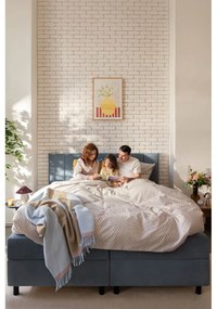 Kék ágyneműtartós boxspring ágy 180x200 cm Elva Bold Line – Bonami Selection