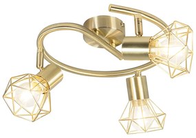 Art Deco reflektor lámpa sárgaréz állítható és dönthető 3-lámpás - Mosh