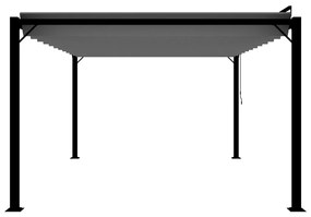szürke szövet és alumínium pavilon lamellás tetővel 3 x 4 m