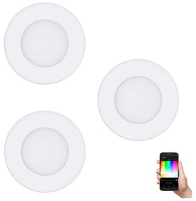 Eglo 32881 - 3 darabos RGB LED szett, dimmelhető beépíthető mennyezeti lámpatest FUEVA-C, 1xLED/3W/230V