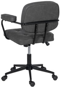 Antracitszürke bőrutánzat irodai szék – Ixia