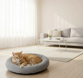 Waffle kerek cicafekhely, szürke