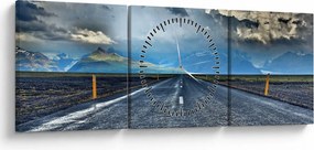 Kép egy viharról az úton (órával) (90x30 cm)