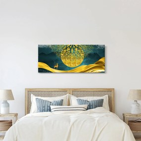 Kép - absztrakció, arany táj (120x50 cm)