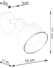 Sollux SL.1316 - Fali spotlámpa ELBA 1xE27/15W/230V fekete