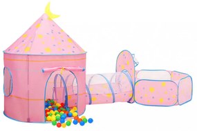 rózsaszín gyerekjátszósátor 250 labdával 301 x 120 x 128 cm