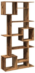 antik fa színű szerelt fa könyvszekrény 92 x 29 x 188 cm