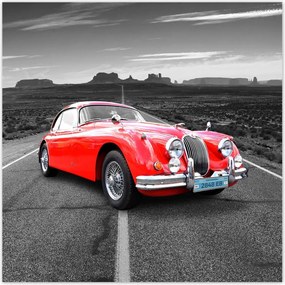 Poszterek 140x140 Piros autó autópálya