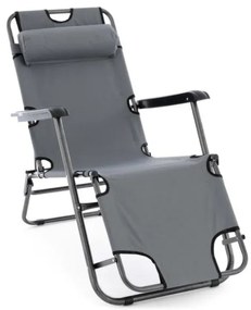 GARTHEN Kerti összecsukható nyugágy 155 x 46 cm szürke