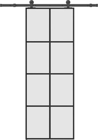 vidaXL ESG üveg és alumínium tolóajtó fémszerelvény-szettel 76x205 cm
