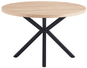 Étkezőasztal, sonoma tölgy/fekete, átmérő 120 cm, MEDOR