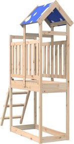 vidaXL Játék Torny Barna 52,5 x 110,5 x 215 cm Tömör fenyőfa