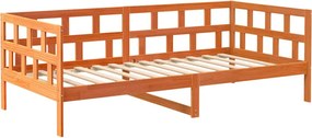 vidaXL viaszbarna tömör fenyőfa kanapéágy matrac nélkül 90 x 200 cm