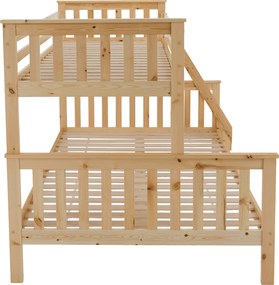 Kinyitható emeleteságy, természetes tűnyalábos fenyő, LUINI