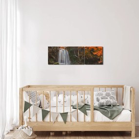 Kép - Vízesés Thaiföldön (órával) (90x30 cm)