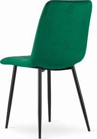 Zöld étkezőszék LAVA bársony fekete lábakkal