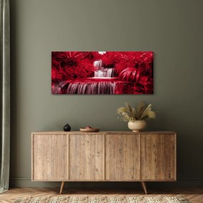 Kép - Indonéziai vízesések piros színben (120x50 cm)