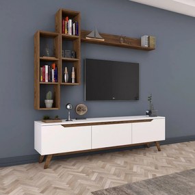 Mia Walnut and White TV fal