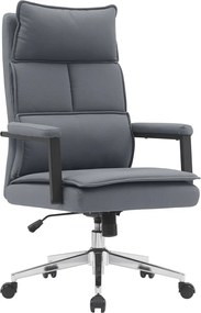 Irodai szék, szürke ekobőr/króm, KAHIL