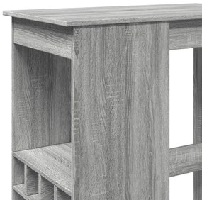 szürke sonoma szerelt fa bárasztal tárolókkal 90x47,5x103,5 cm