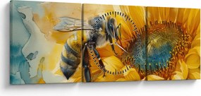 Kép - Méh, akvarell (órával) (90x30 cm)