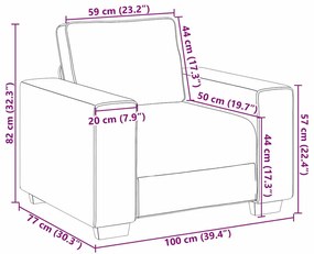 Kanapé párnával Felhős szürke 100 x 77 x 82 cm szövet