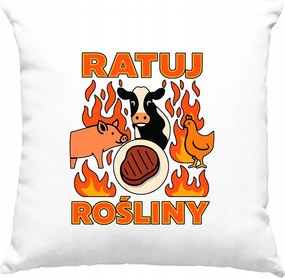 Növénymentő párna vegán vicc mém fehér