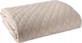 Dekoratív ágytakaró Velvi 170x210 steppelt geometrikus mintával c.krém