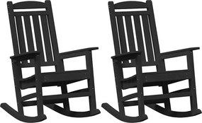 vidaXL Hintaszék 2 pcs Fekete 92 x 70 x 108 cm Polietilén