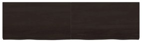 sötétbarna kezelt tömör tölgyfa fali polc 180 x 50 x (2-6) cm