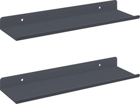 vidaXL Lebegő polc 2 pcs Antracit 30 x 9 x 2,5 cm Acél
