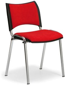 SMART konferencia szék - króm lábak, piros