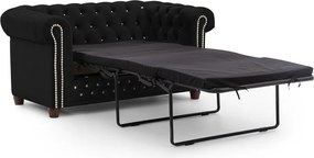 Fekete bársony kinyitható kanapé 148 cm York Blik – Ropez