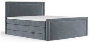 Sötétszürke ágyneműtartós boxspring ágy 200x200 cm Lavenda – Maison de Rêve