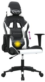 vidaXL fekete és fehér műbőr masszázsjátékszék